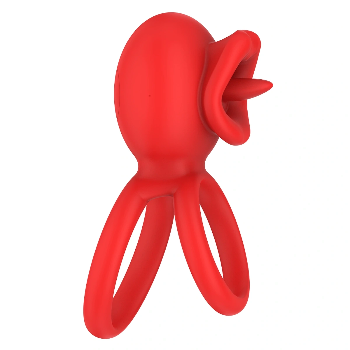 Inel de Penis Tongue Licking, Control Bluetooth, Aplicatie Mobila, Silicon, USB, Rosu, #6, Erotic24.ro