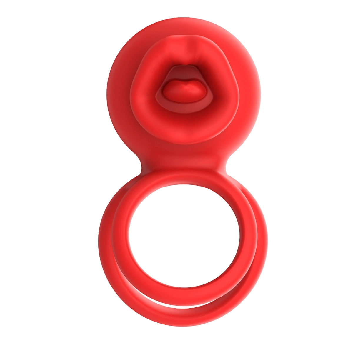 Inel de Penis Tongue Licking, Control Bluetooth, Aplicatie Mobila, Silicon, USB, Rosu, #5, Erotic24.ro