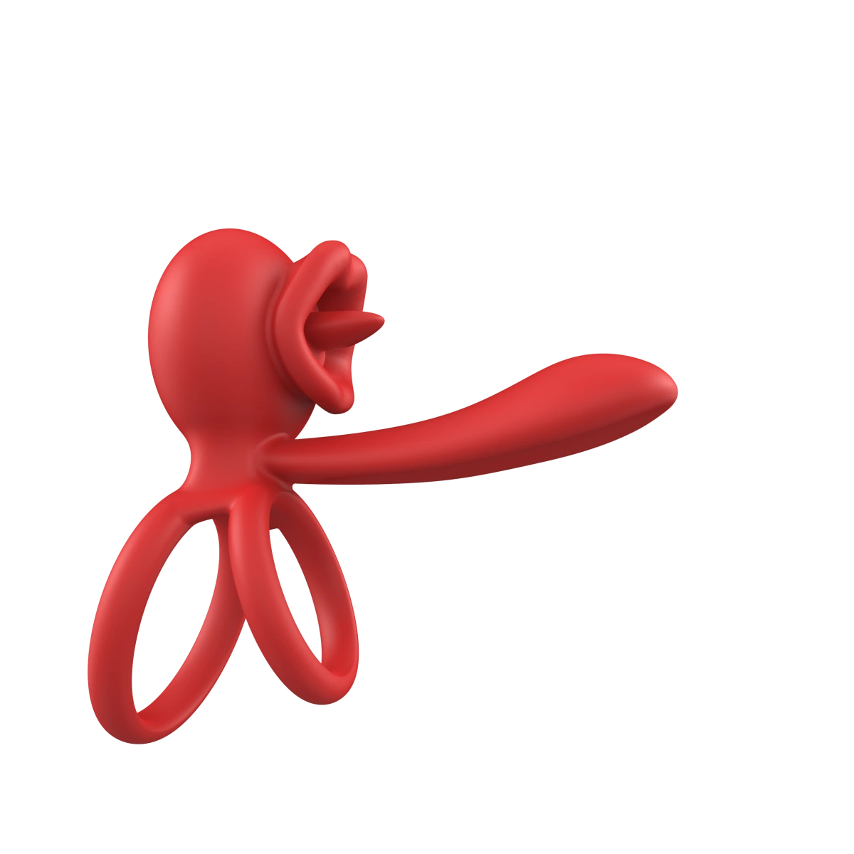 Inel de Penis Tongue Licking with Sleeve, Control Bluetooth, Aplicatie Mobila, Silicon, USB, Rosu, #6, Erotic24.ro