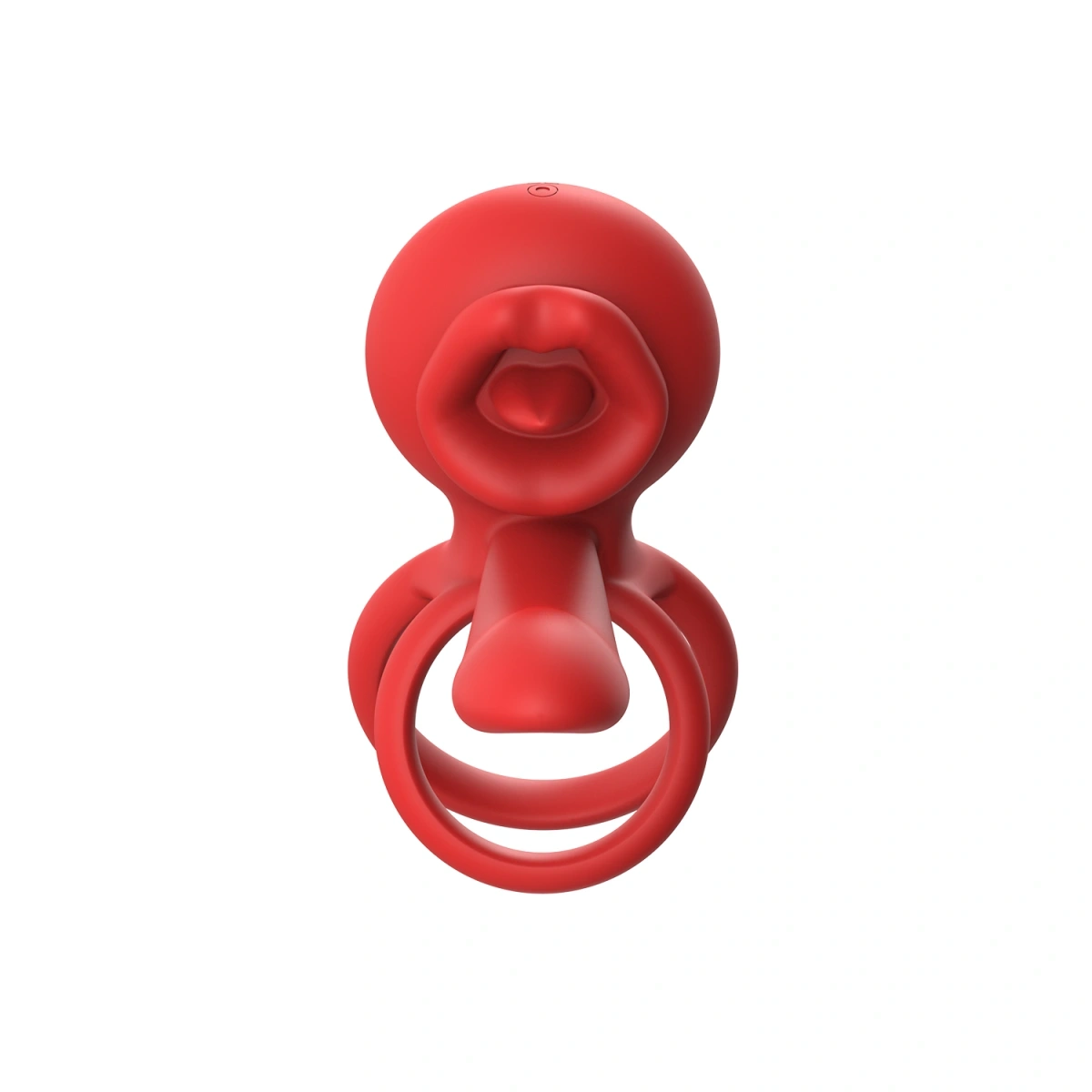 Inel de Penis Tongue Licking with Sleeve, Control Bluetooth, Aplicatie Mobila, Silicon, USB, Rosu, #9, Erotic24.ro