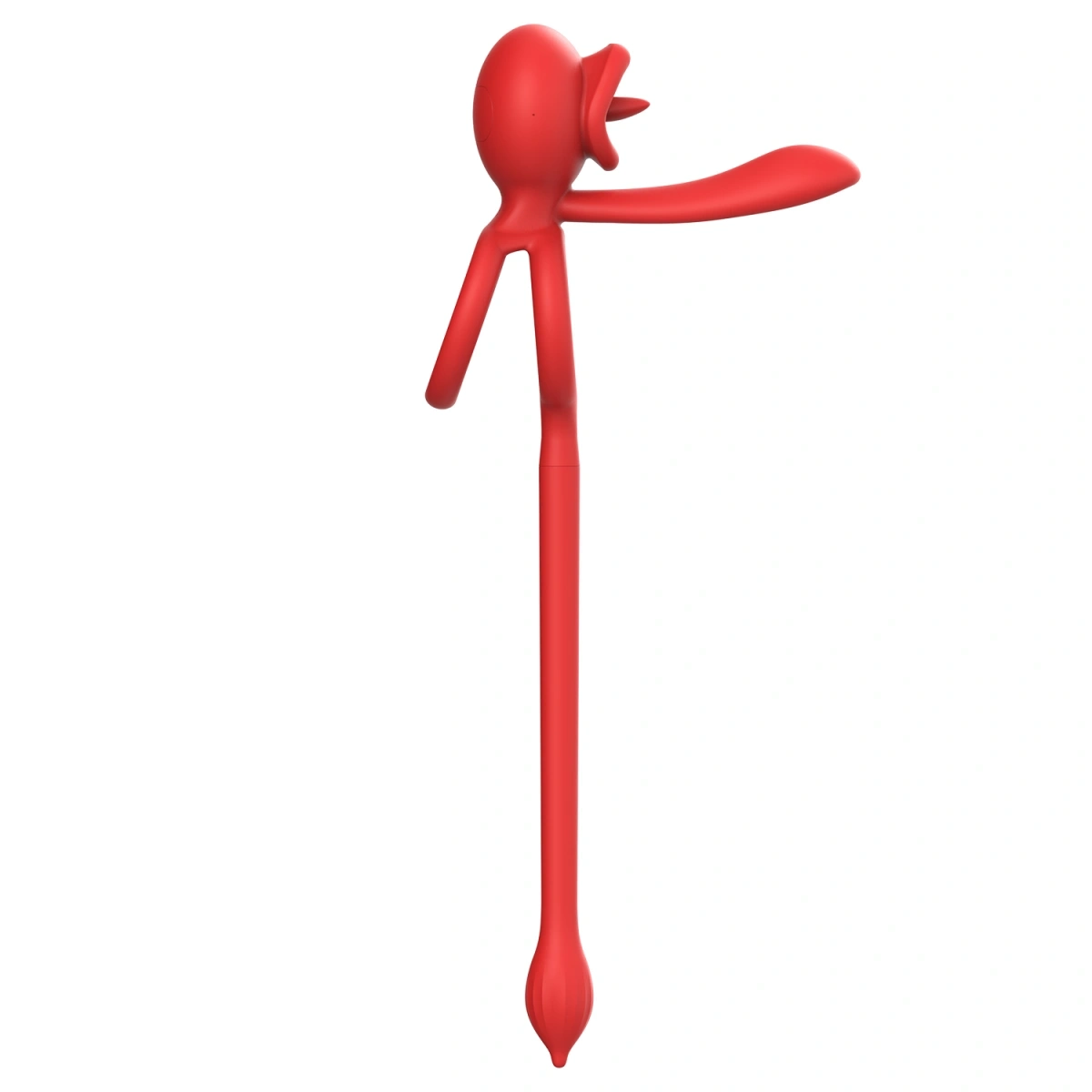 Inel de Penis Tongue Licking with Sleeve&Anal Stim, Control Bluetooth, Aplicatie Mobila, Silicon, USB, Rosu, #8, Erotic24.ro