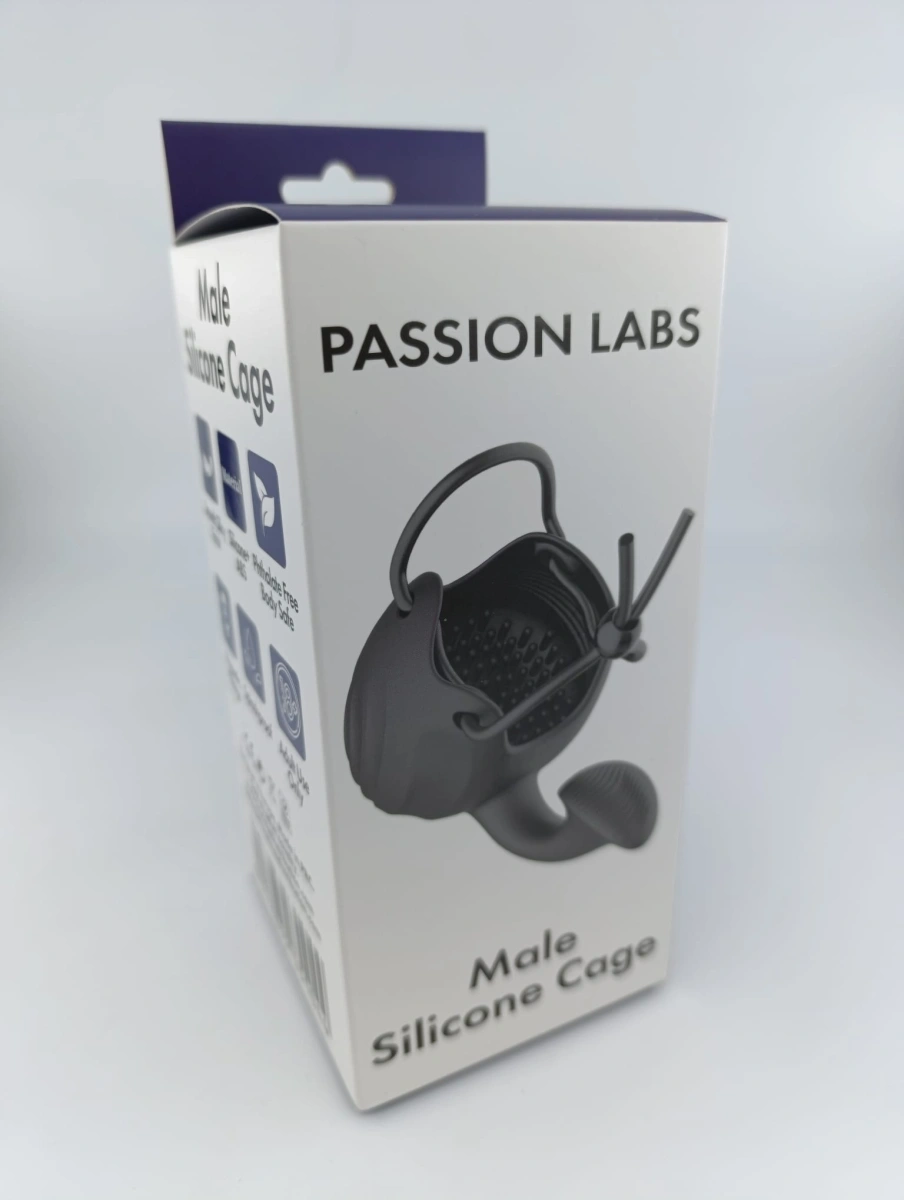 Stimulator Barbati Male Cage, 10 Moduri Vibratii, Silicon, USB Magnetic, Negru, Passion Labs, #6, Erotic24.ro