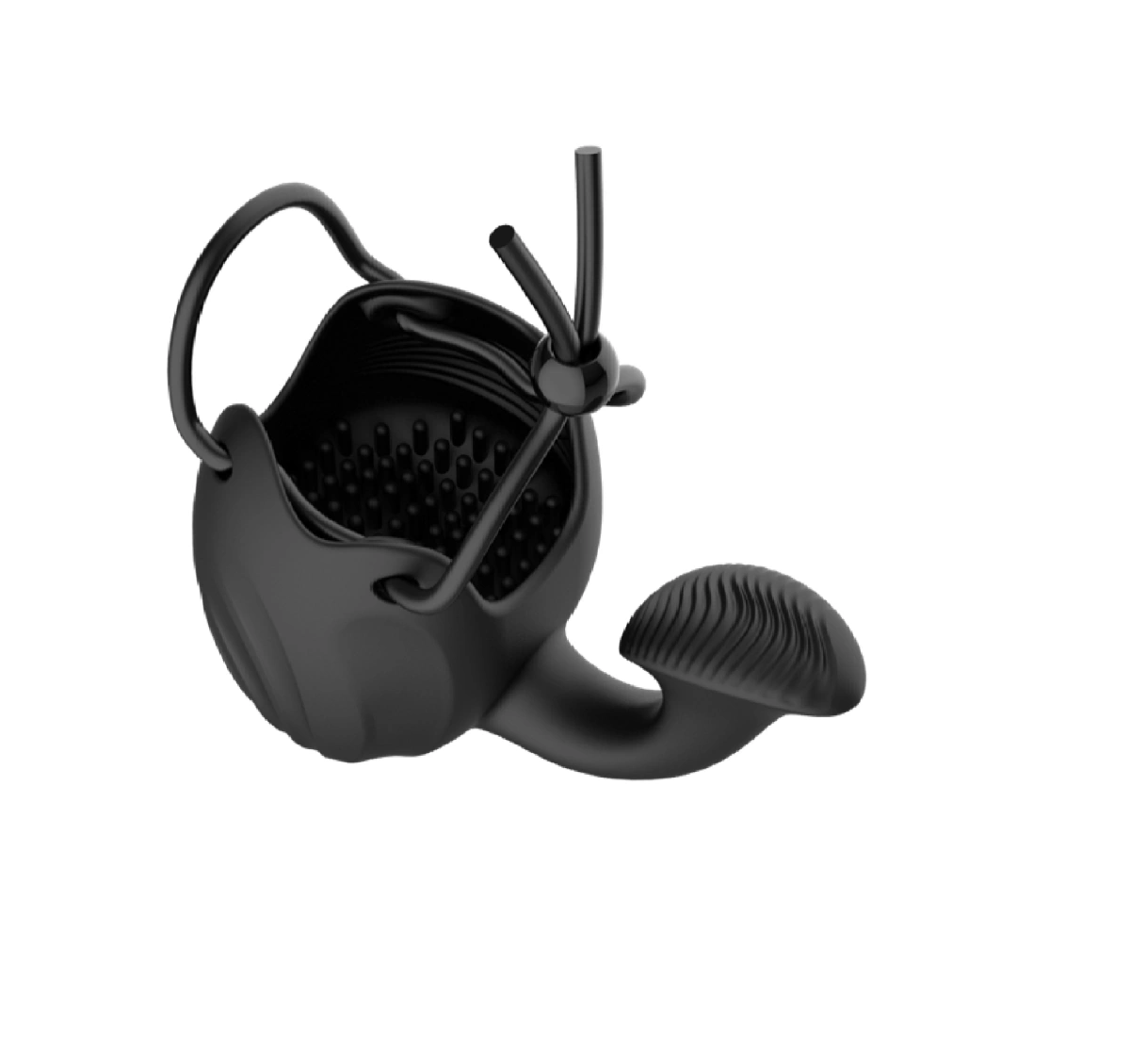 Stimulator Barbati Male Cage, 10 Moduri Vibratii, Silicon, USB Magnetic, Negru, Passion Labs