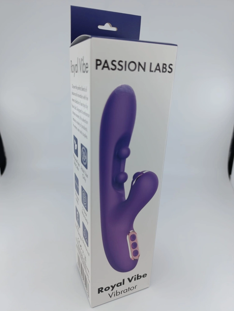 Vibrator Iepuras Royal Vibe, 10 Moduri Vibratii, 10 Moduri Stimulatoare Punctul G, Silicon, USB, Mov, 24.2 cm, Passion Labs, #2, Erotic24.ro