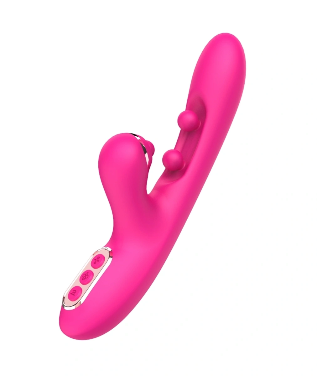 Vibrator Iepuras Royal Vibe, 10 Moduri Vibratii, 10 Moduri Stimulatoare Punctul G, Silicon, USB, Roz, 24.2 cm, Passion Labs