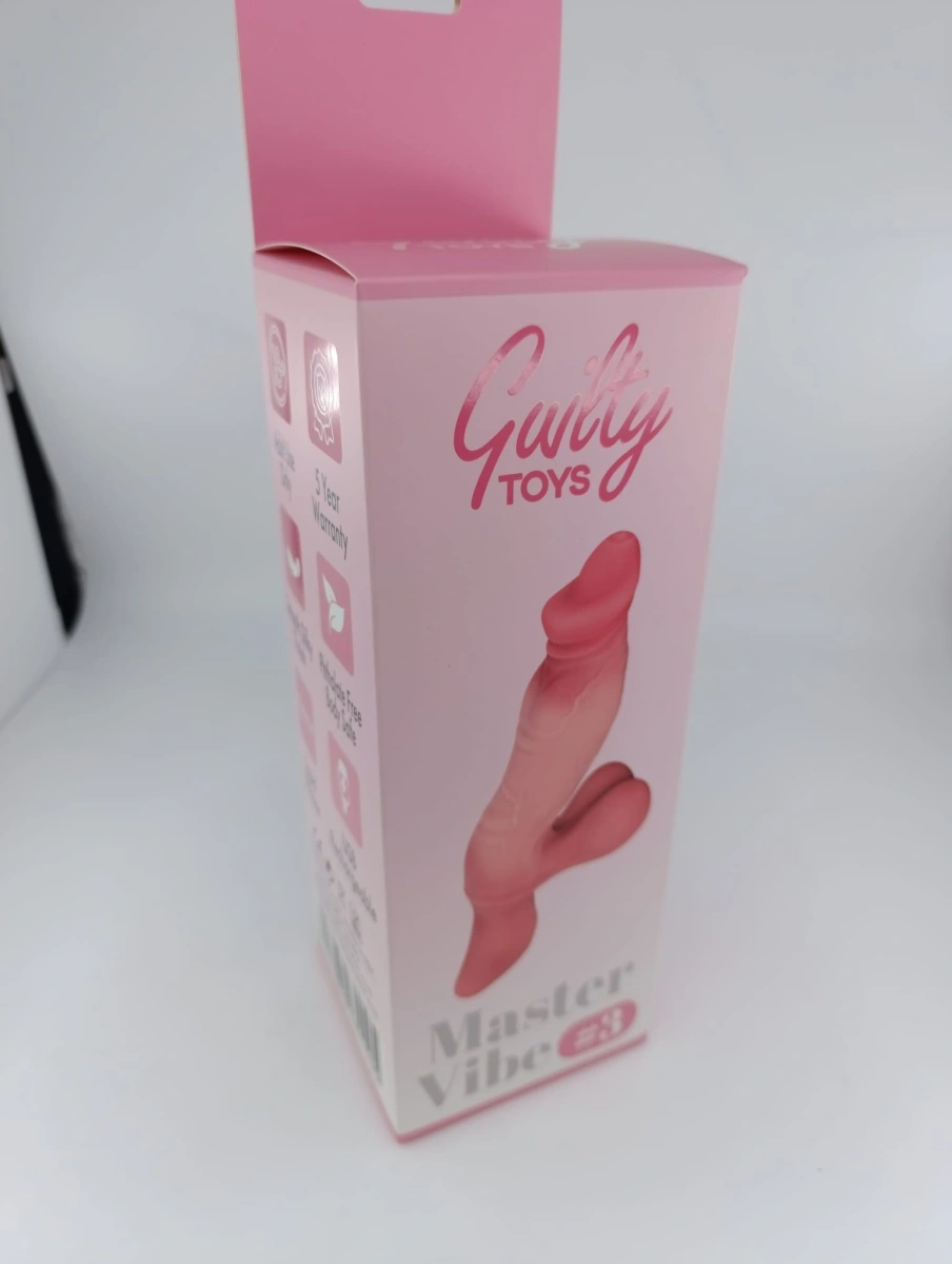 Vibrator Realist Master Vibe No. 3, 10 Moduri Vibratii, Silicon Lichid, USB Magnetic, Natural, 27.5 cm, Guilty Toys, #6, Erotic24.ro