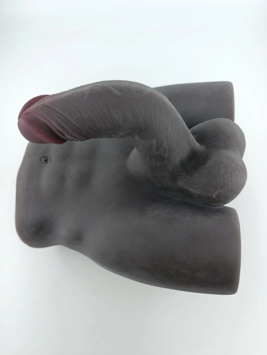 Masturbator cu Penis Flexibil si Anus, TPE Realist, Negru, 3.3 kg, #2, Erotic24.ro