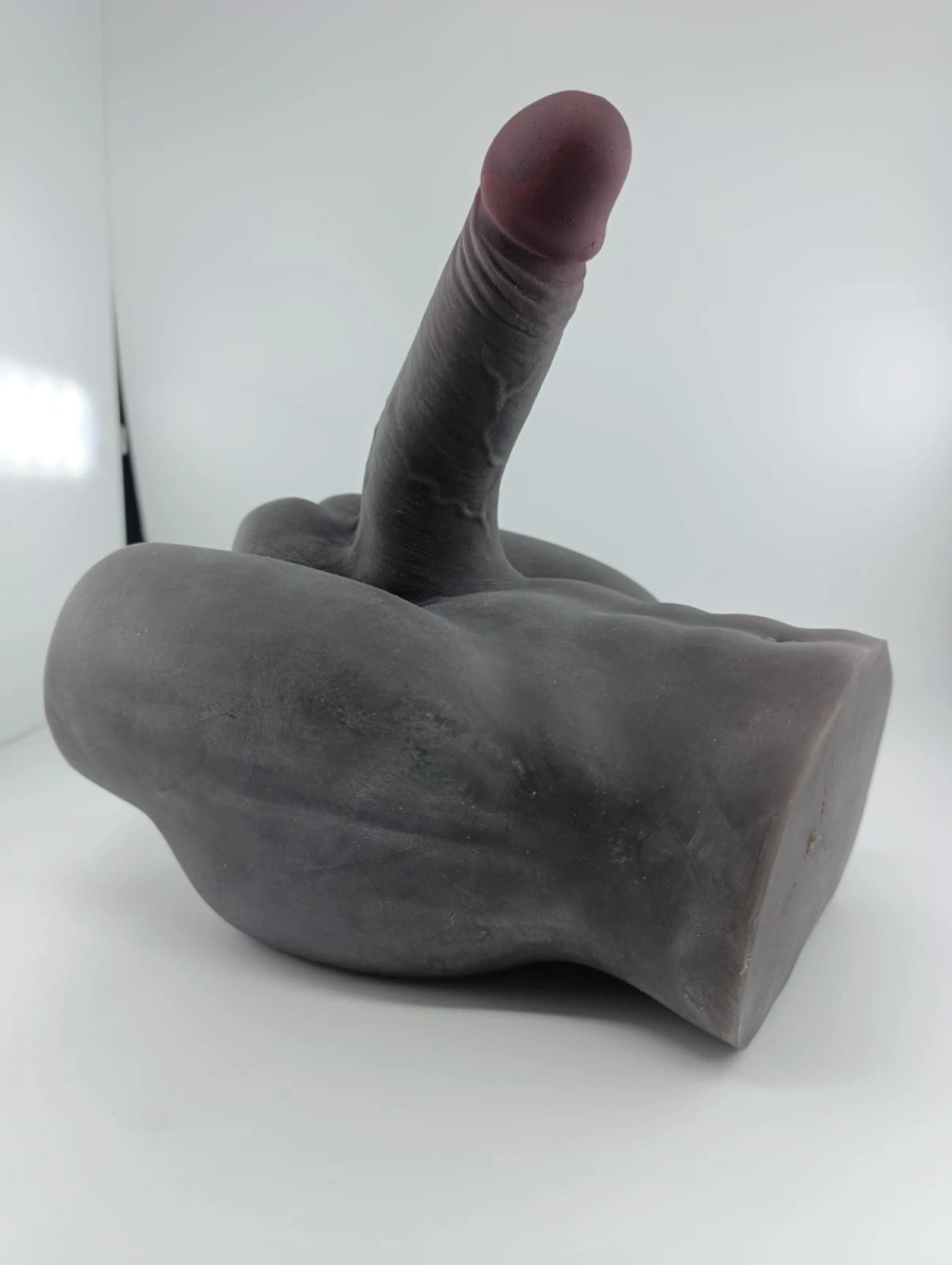 Masturbator cu Penis Flexibil si Anus, TPE Realist, Negru, 3.3 kg, #8, Erotic24.ro