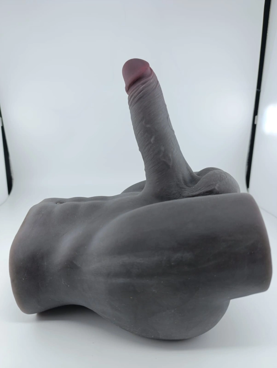 Masturbator cu Penis Flexibil si Anus, TPE Realist, Negru, 3.3 kg, #4, Erotic24.ro