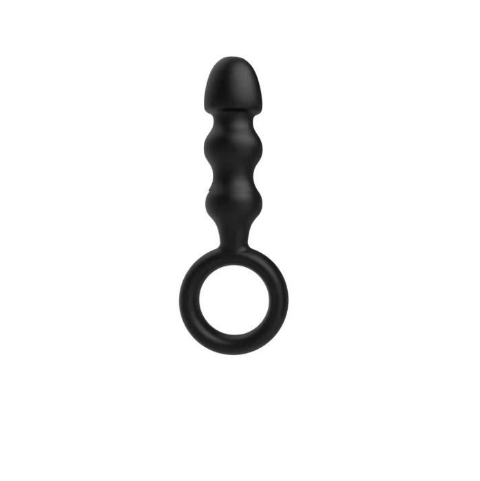 Dop Anal cu Inel, Silicon, Negru, 11.5 cm, Passion Labs