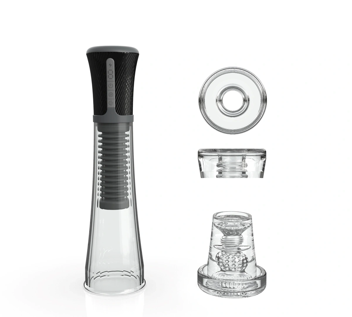 Pompa de Penis Automata, 9 Moduri Vibratii, 5 Moduri Suctiune, TPE, USB, 32 cm, #5, Erotic24.ro