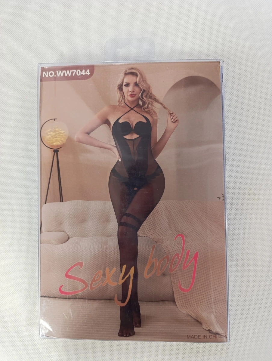 Bodystocking Crotchless Maura, Material Elastic, Negru, S-L, #7, Erotic24.ro