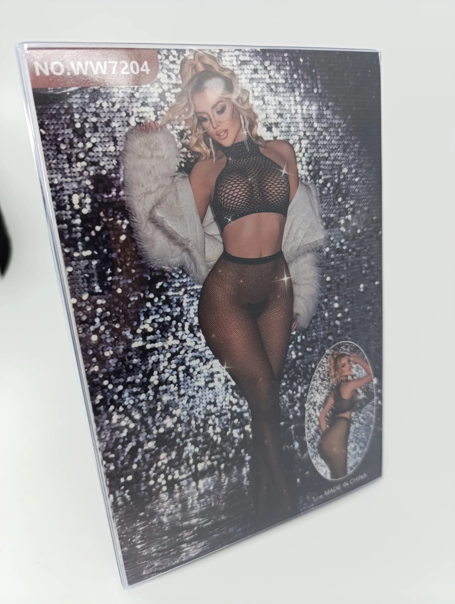 Set Lenjerie 2 Piese cu Cristale Stralucitoare, Negru, S-L, #6, Erotic24.ro