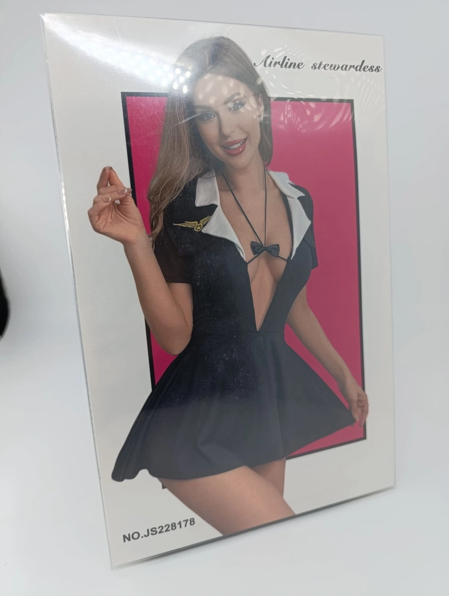 Costumatie Sexy Stewardesa, Negru, S/M, Nr. 6, Erotic24.ro