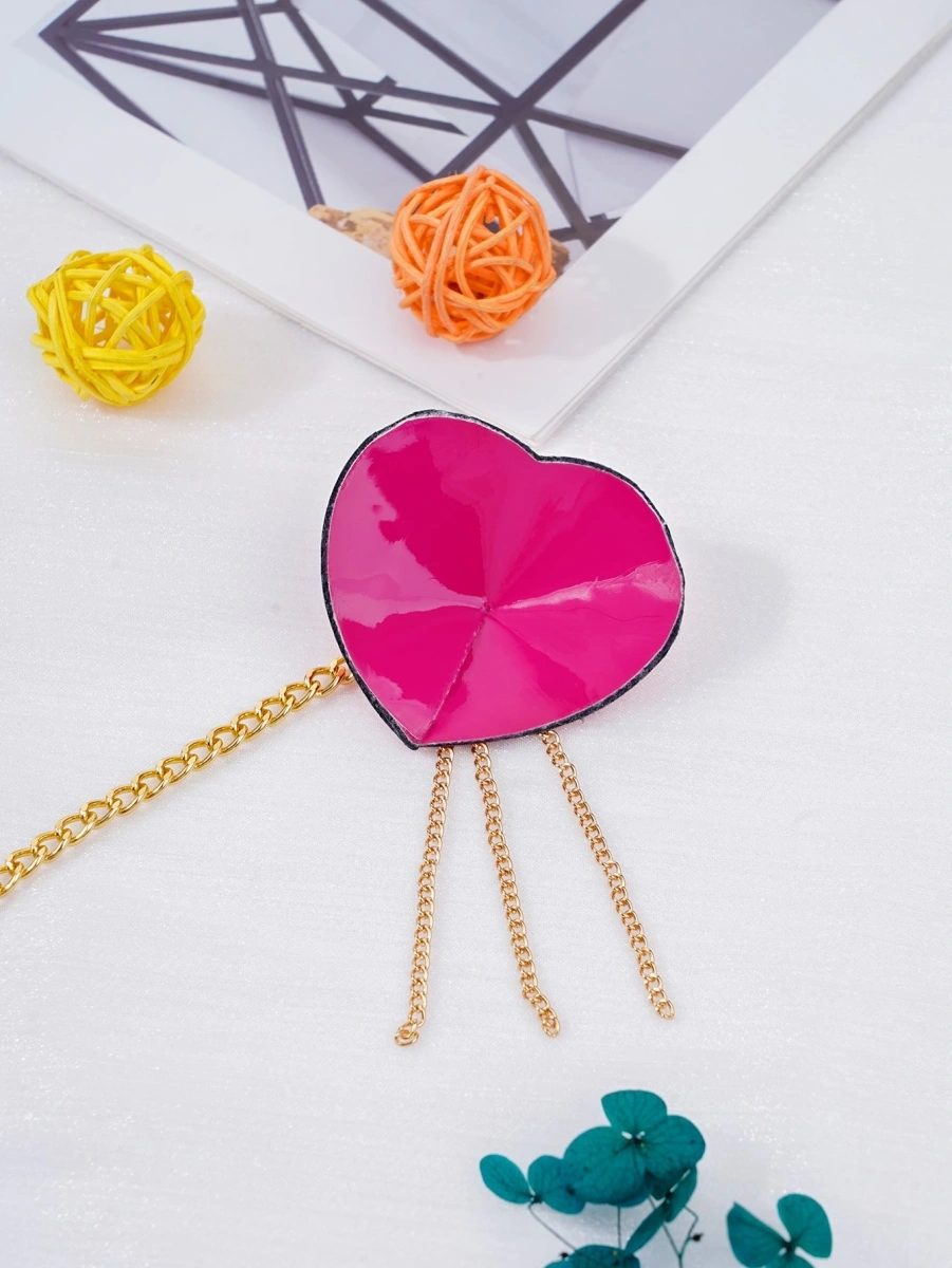 Set Acoperitoare Sfarcuri si Choker Sexy Hearties, Rosu, #4, Erotic24.ro