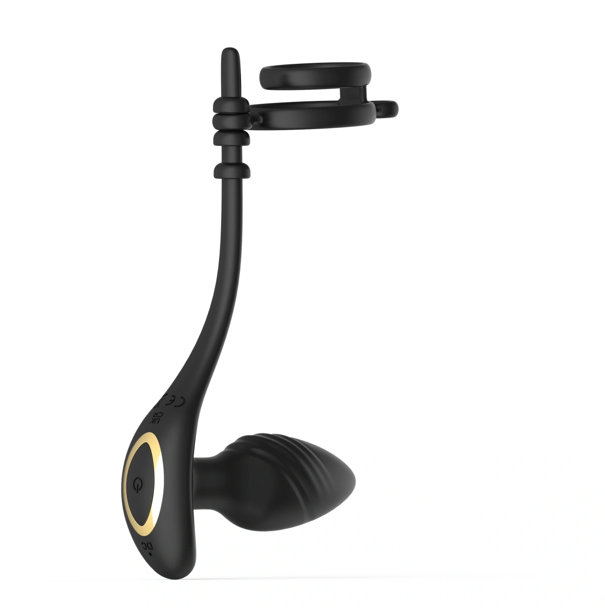 Vibrator Anal cu Inele de Penis, Remote Control, Aplicatie Mobila, Conectivitate Bluetooth, Silicon, USB, Negru, 10 cm, Guilty Toys, #2, Erotic24.ro