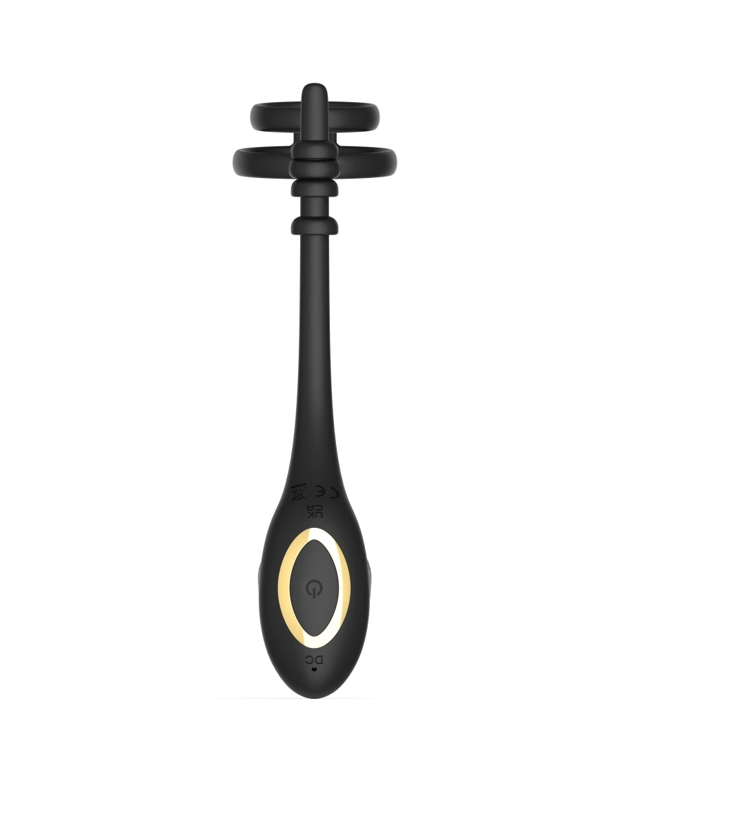 Vibrator Anal cu Inele de Penis, Remote Control, Aplicatie Mobila, Conectivitate Bluetooth, Silicon, USB, Negru, 10 cm, Guilty Toys, #3, Erotic24.ro