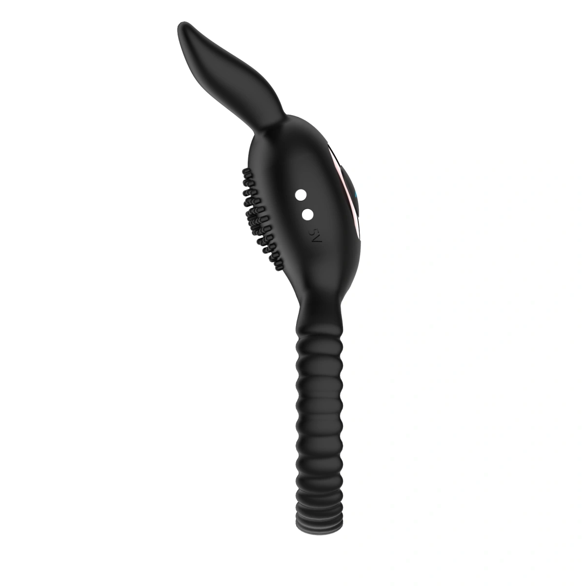 Inel Dublu de Penis Bunny Ring, 10 Moduri Vibratii, Silicon, Negru, Guilty Toys, #5, Erotic24.ro