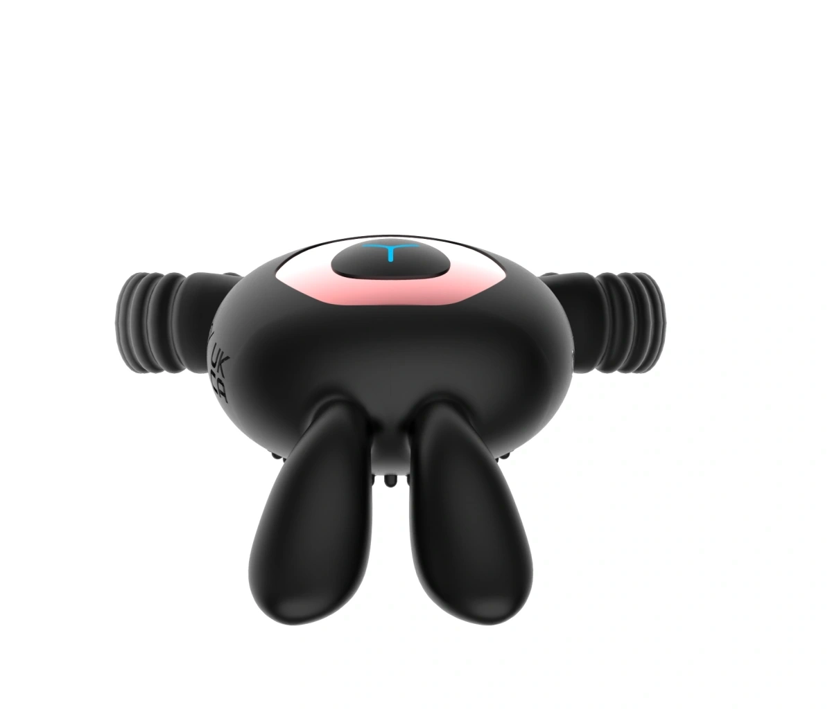 Inel Dublu de Penis Bunny Ring, 10 Moduri Vibratii, Silicon, Negru, Guilty Toys, #3, Erotic24.ro