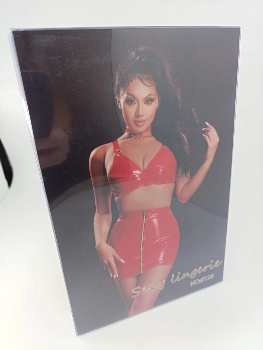 Set Lenjerie 4 Piese Jolene, Wetlook, Rosu, L/XL, Nr. 4, Erotic24.ro