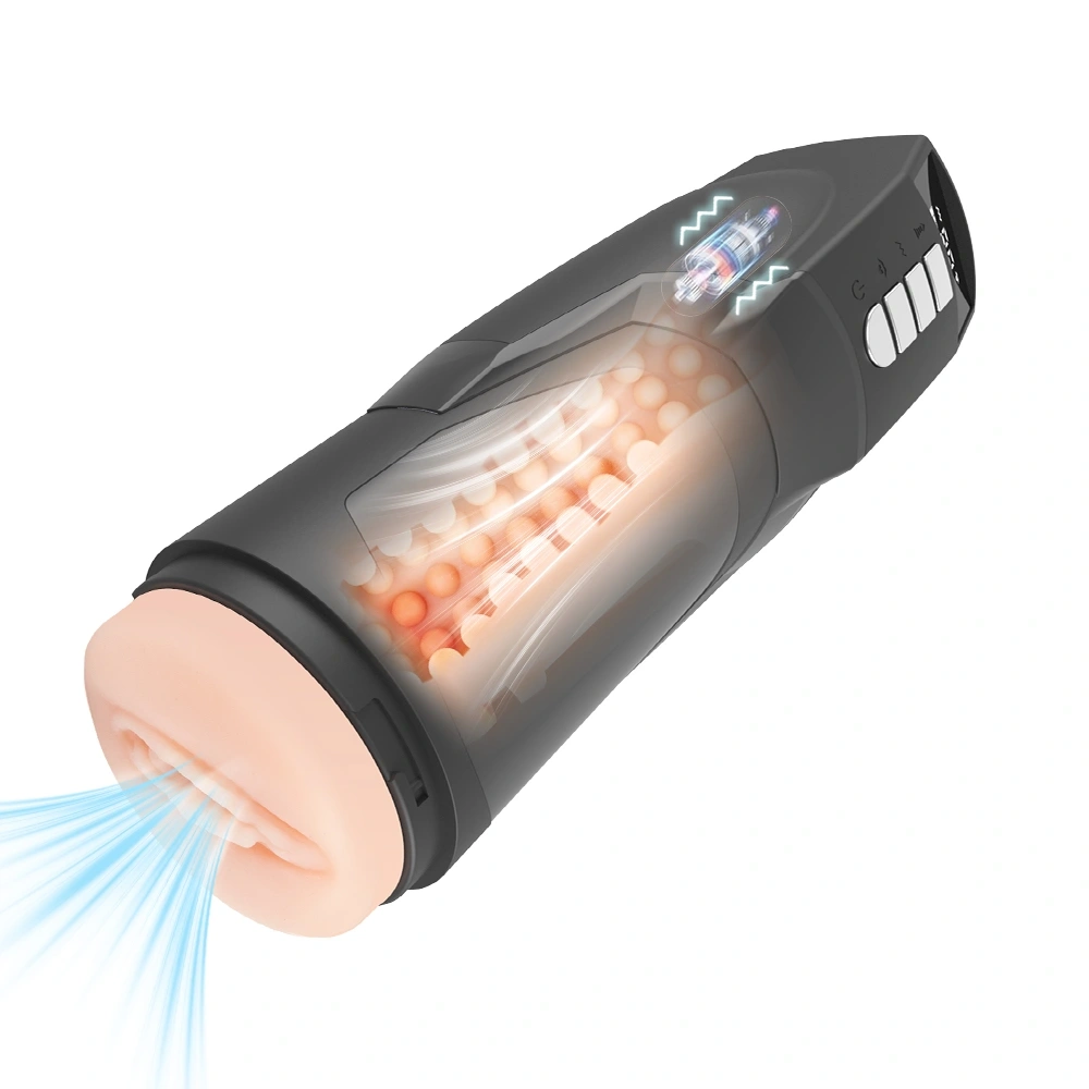 Masturbator Automat Vagin 9 Moduri Vibratii, 9 Moduri Suctiune, USB, TPE Realist, Negru, 26.5 cm, #1, Erotic24.ro