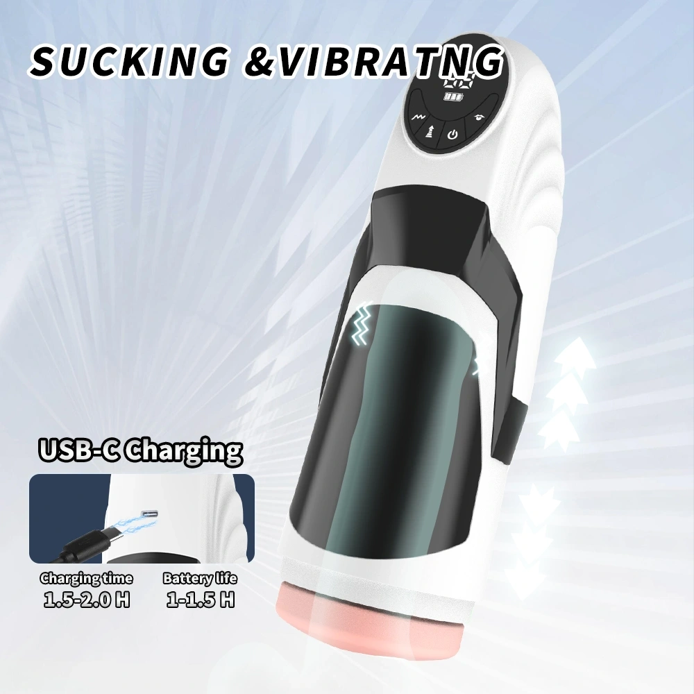 Masturbator Electric Pussy 9 Moduri Vibratii, 9 Moduri Suctiune, USB, TPE Realist, Negru, 25.5 cm, #10, Erotic24.ro