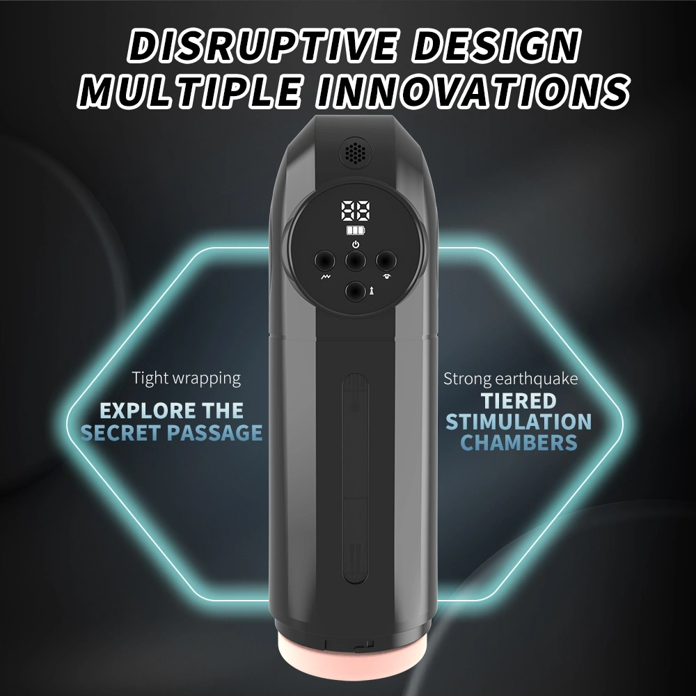 Masturbator Automat Pussy 9 Moduri Vibratii, 9 Moduri Suctiune, USB, TPE Realist, Negru, 27.4 cm, #8, Erotic24.ro