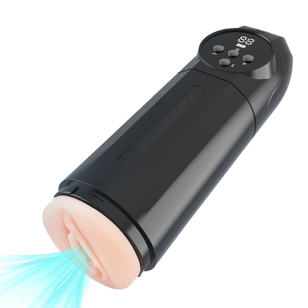 Masturbator Automat Pussy 9 Moduri Vibratii, 9 Moduri Suctiune, USB, TPE Realist, Negru, 27.4 cm, #2, Erotic24.ro