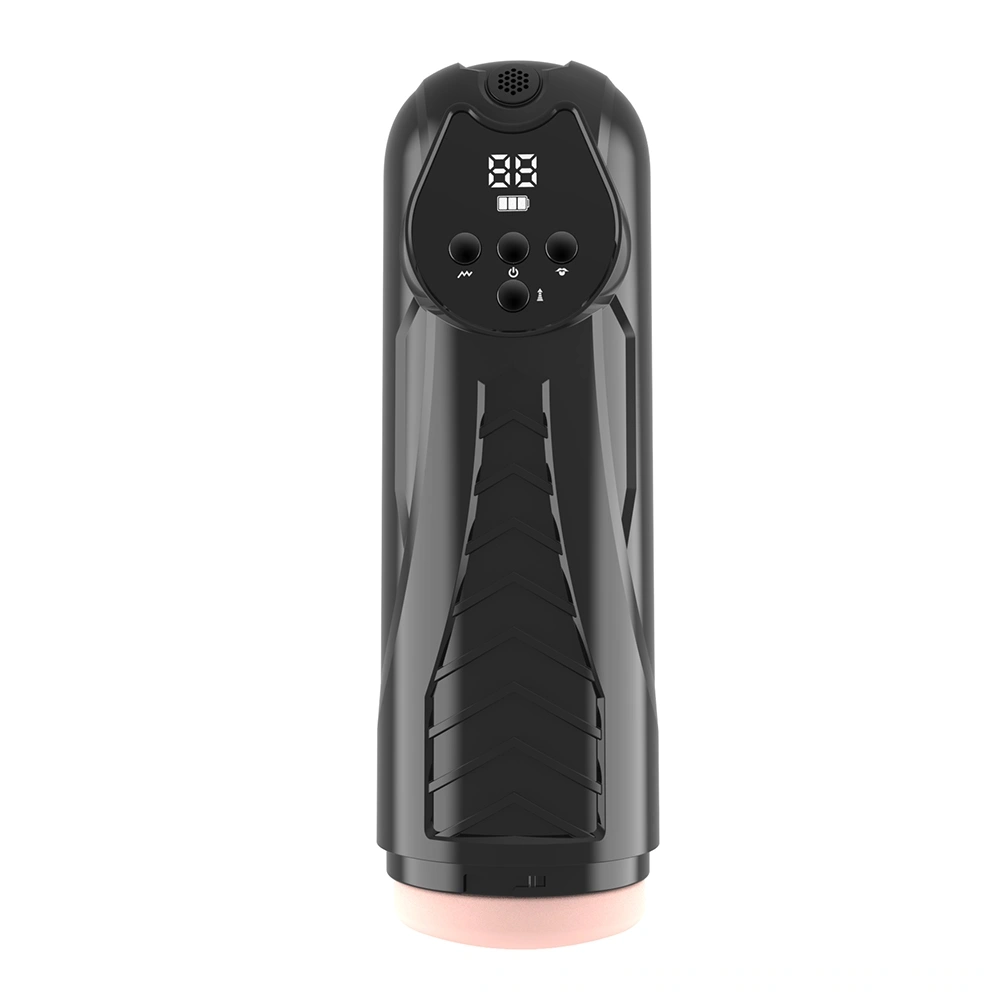 Masturbator Electric 9 Moduri Vibratii, 9 Moduri Suctiune, USB, TPE Realist, Negru, 27.1 cm, #12, Erotic24.ro