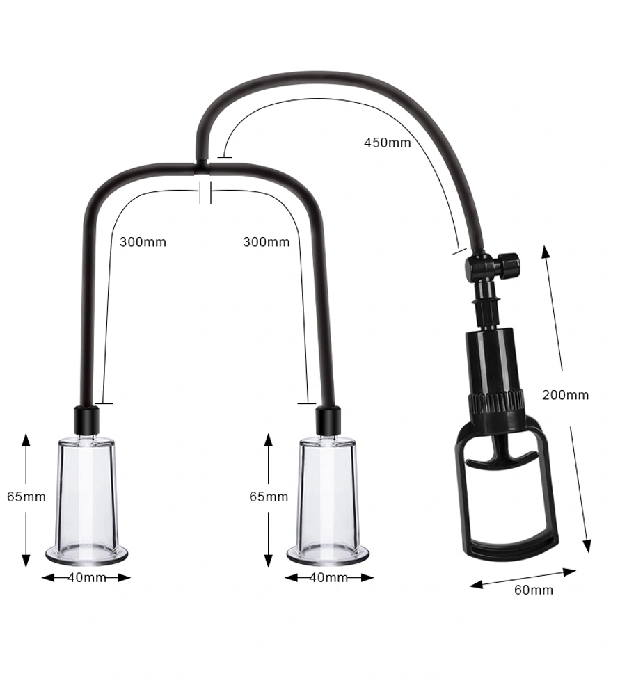 Pompa Manuala pentru Vulva si Sani cu 4 Cupe, Negru, #2, Erotic24.ro