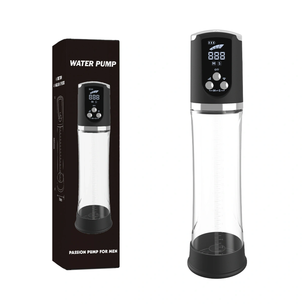 Pompa Automata pentru Marirea Penisului Water Pump, Ecran LCD, USB Magentic, 30.5 cm, #7, Erotic24.ro