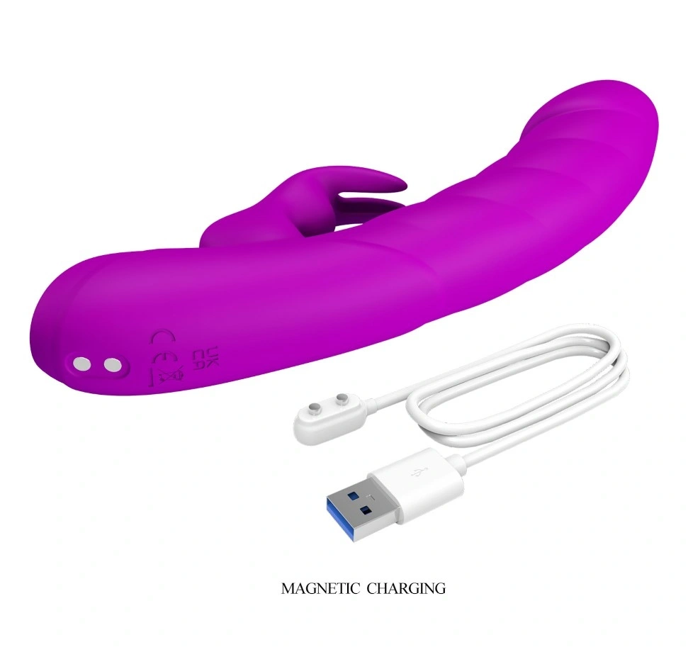Vibrator Iepuras Monica, 10 Moduri Vibratii Puternice, Silicon, USB Magnetic, Mov, 15.8 cm, #8, Erotic24.ro