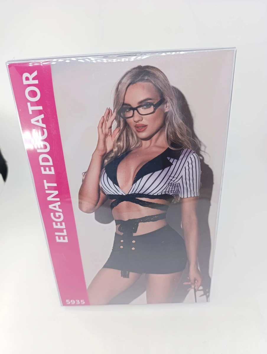 Uniforma Profesoara Sexy 5 Piese,Negru/Alb, S-L, Nr. 6, Erotic24.ro