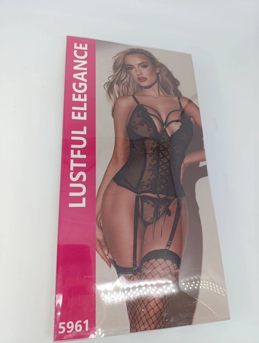 Set Lenjerie 3 Piese Black Desire, Negru, S-L, #6, Erotic24.ro