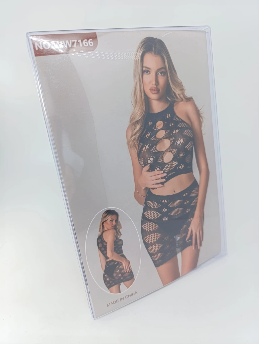 Set Lenjerie 2 Piese Top+Fusta, Negru, S-L, Nr. 6, Erotic24.ro