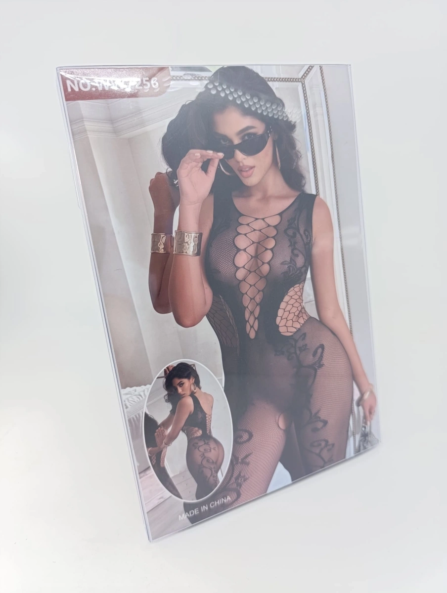 Bodystocking Crotchless Lisa, Material Elastic, Negru, S-L, #5, Erotic24.ro