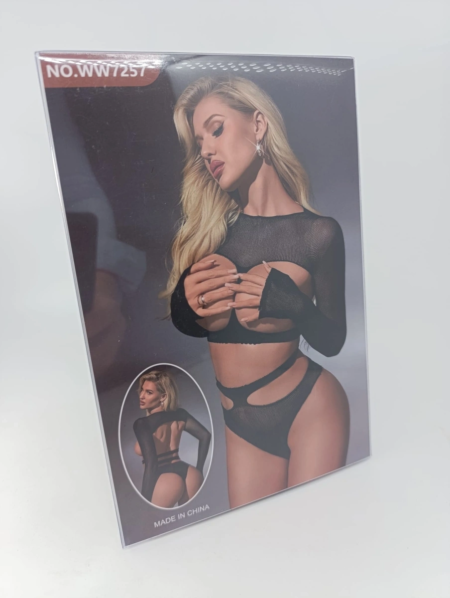 Set Lenjerie 2 Piese Top+Bikini, Negru, S-L, Nr. 6, Erotic24.ro