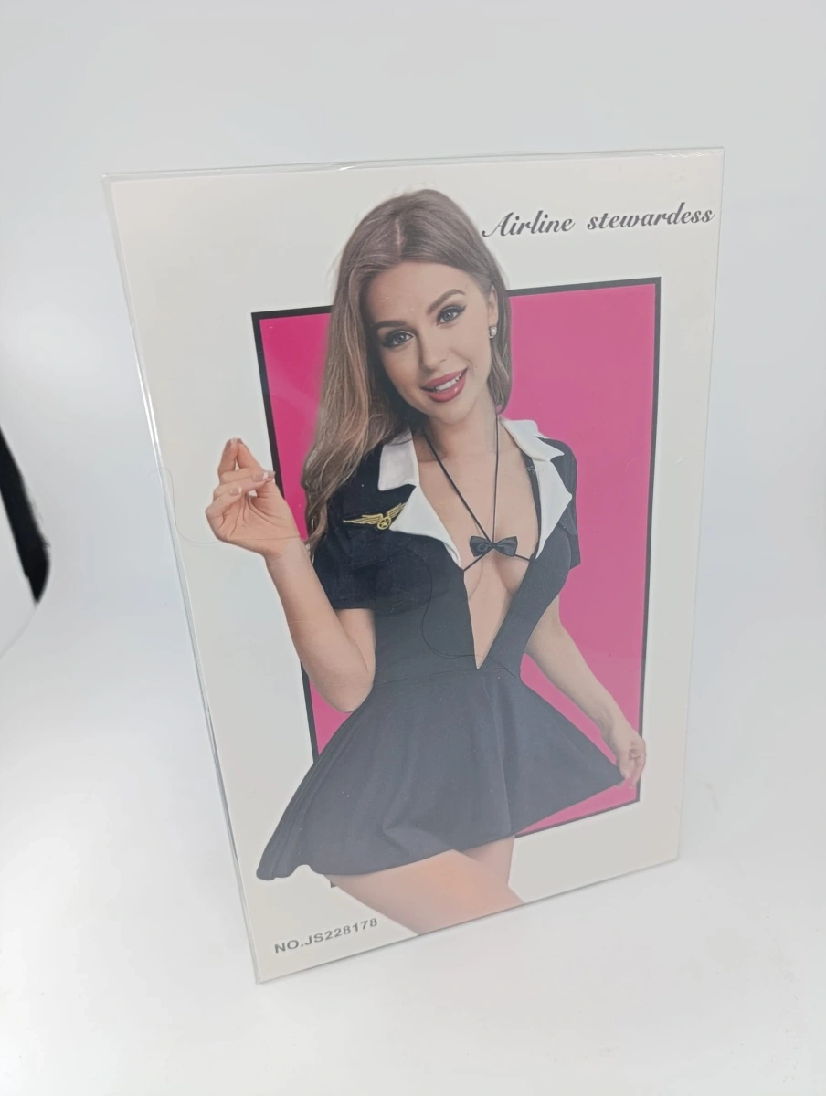 Costumatie Sexy Stewardesa 2 Piese, Negru, L/XL, Nr. 5, Erotic24.ro