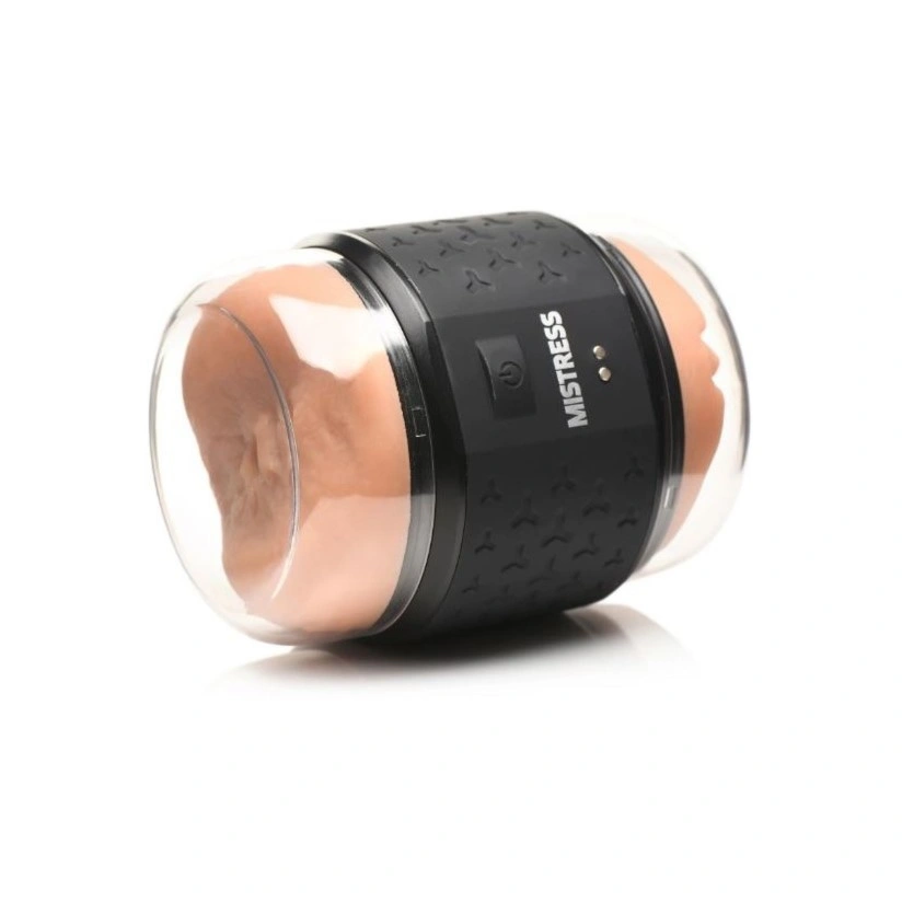 Masturbator Vibrating Double Shot Pussy&Anus, 10 Functii Vibratii, TPE, USB, Natural, 12 cm, #2, Erotic24.ro