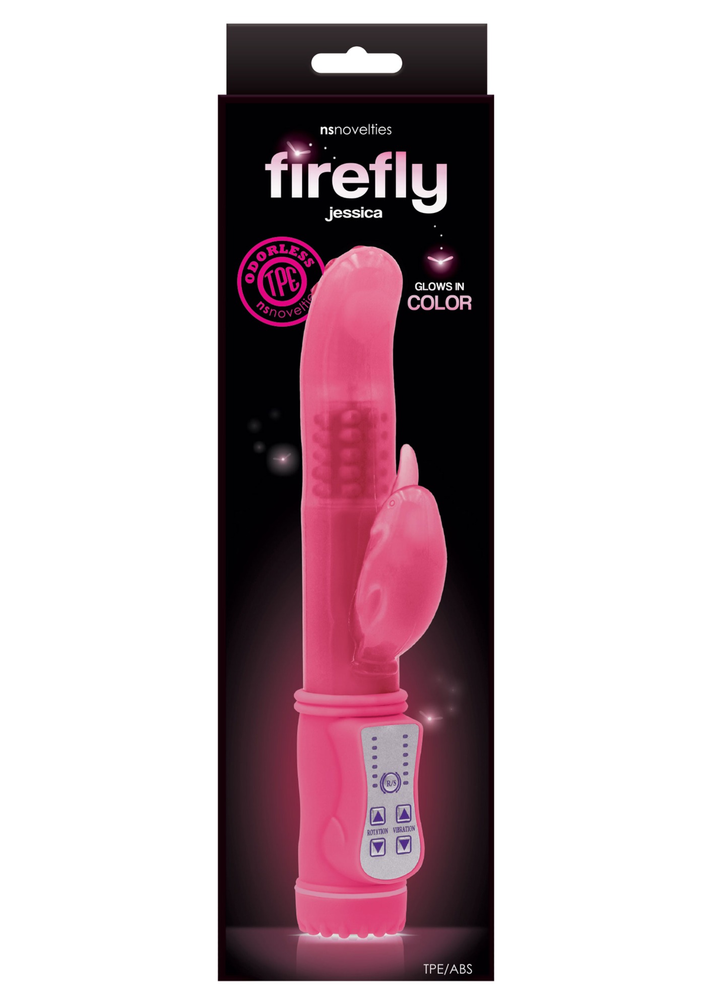Vibrator Iepuras Jessica Rotating&Vibrating Firefly Roz 22 cm, #2, Erotic24.ro