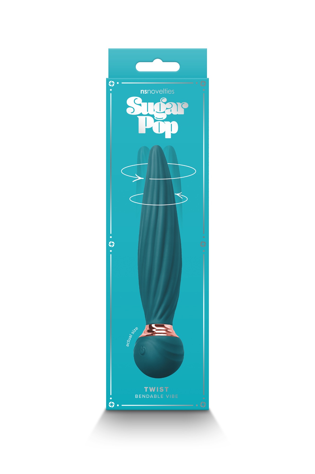 Vibrator Rotativ Sugar Pop Twist, 7 Moduri, USB, Silicon, Verde, 16 cm, Nr. 3, Erotic24.ro