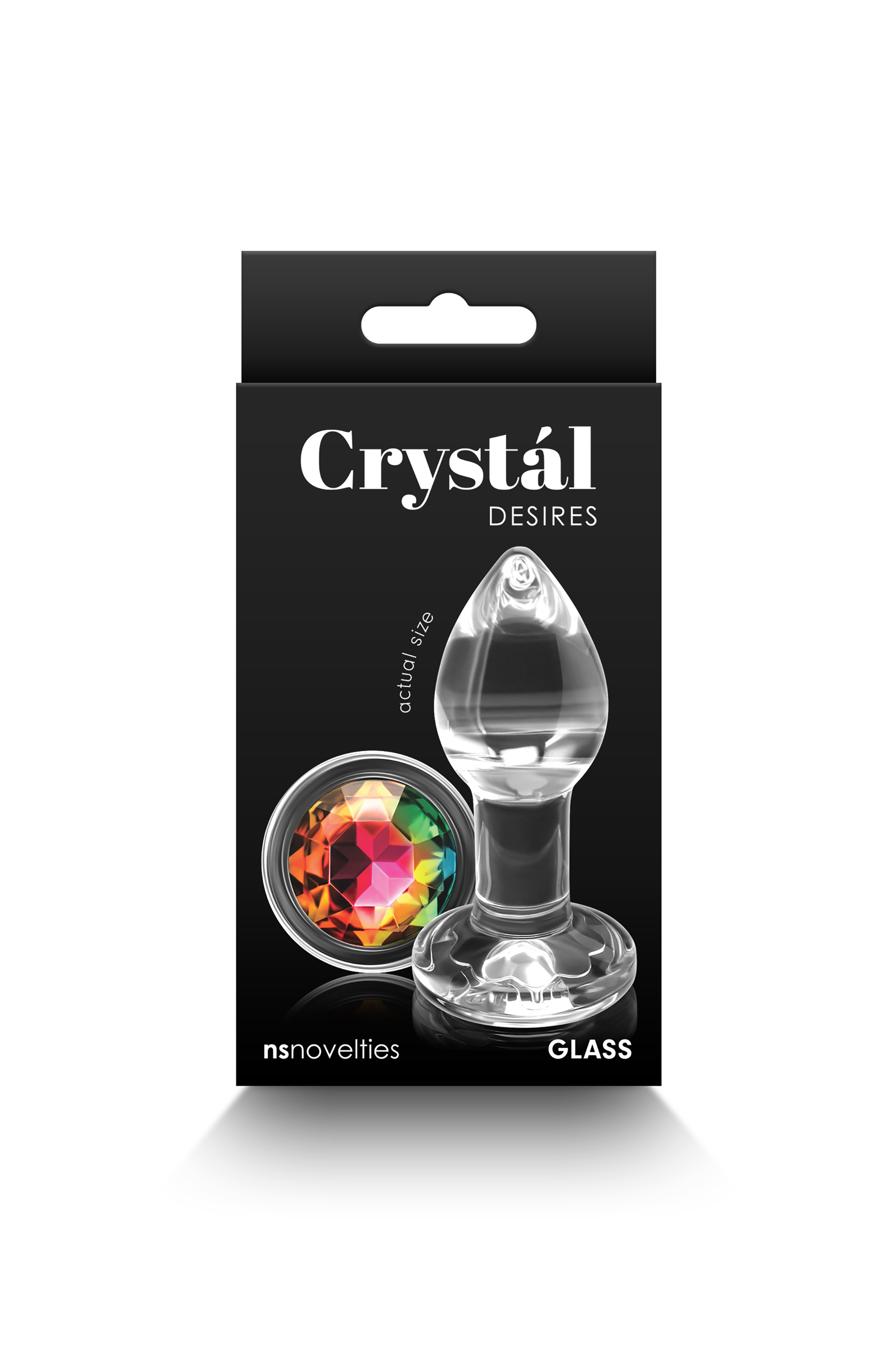 Dop Anal Crystal Desires Rainbow Gem, Sticla, 7.2 cm, #3, Erotic24.ro