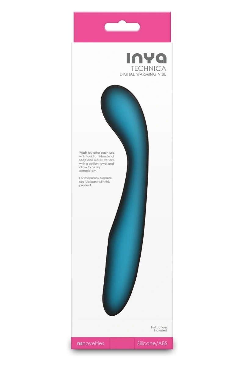 Vibrator INYA Technica, Functie Incalzire, 10 Moduri Vibratii, Afisaj LED, Silicon, USB, Albastru, 12.2 cm, #3, Erotic24.ro