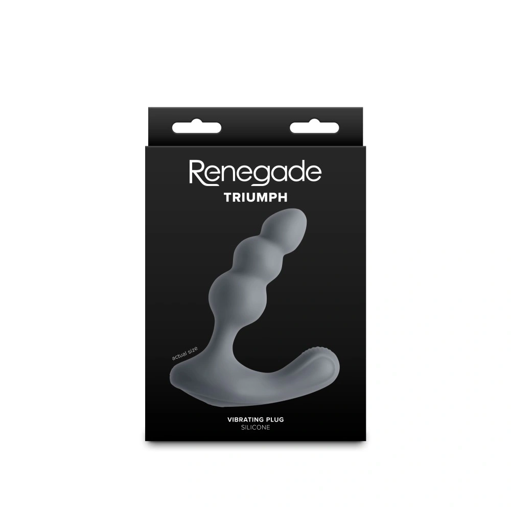 Stimulator Prostata Renegade Triumph, 2 Viteze, 8 Moduri Vibratii, Silicon, USB Magnetic, Gri, 13.1 cm, #3, Erotic24.ro