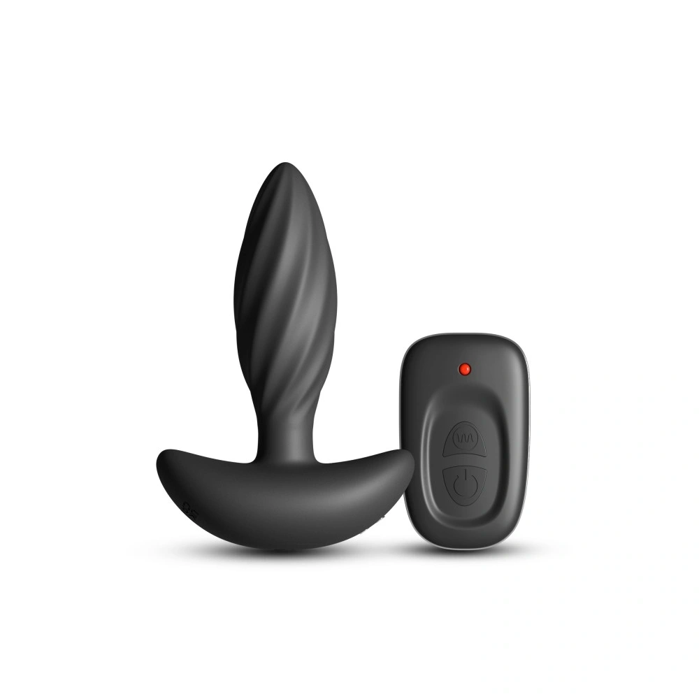 Dop Anal Renegade Flash, Remote Control, 6 Viteze, 13 Moduri Vibratii, Silicon, USB Magnetic, Negru, 10.3 cm, #1, Erotic24.ro