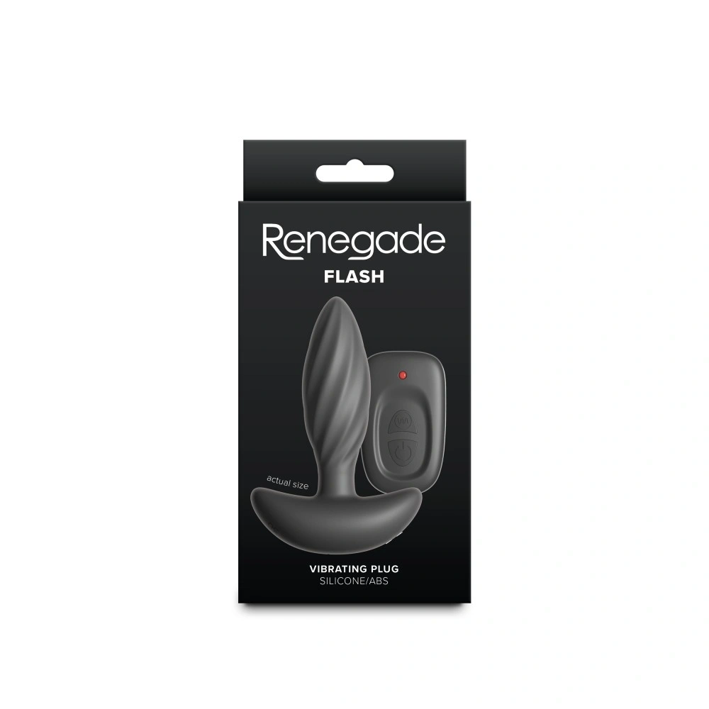 Dop Anal Renegade Flash, Remote Control, 6 Viteze, 13 Moduri Vibratii, Silicon, USB Magnetic, Negru, 10.3 cm, #3, Erotic24.ro