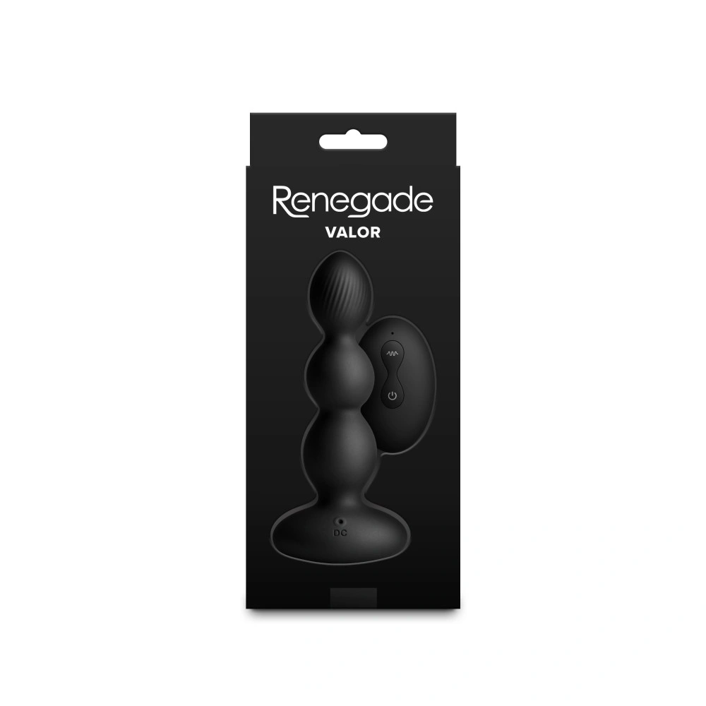 Bile Anale Vibratoare Renegade Valor, Remote Control, 6 Viteze, 3 Moduri Vibratii, Silicon, USB, Negru, 13.7 cm, #3, Erotic24.ro
