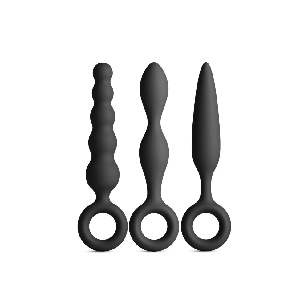 Set 3 Dopuri Anale Renegade Trio Kit, Silicon, Negru, 12.7 cm, #1, Erotic24.ro