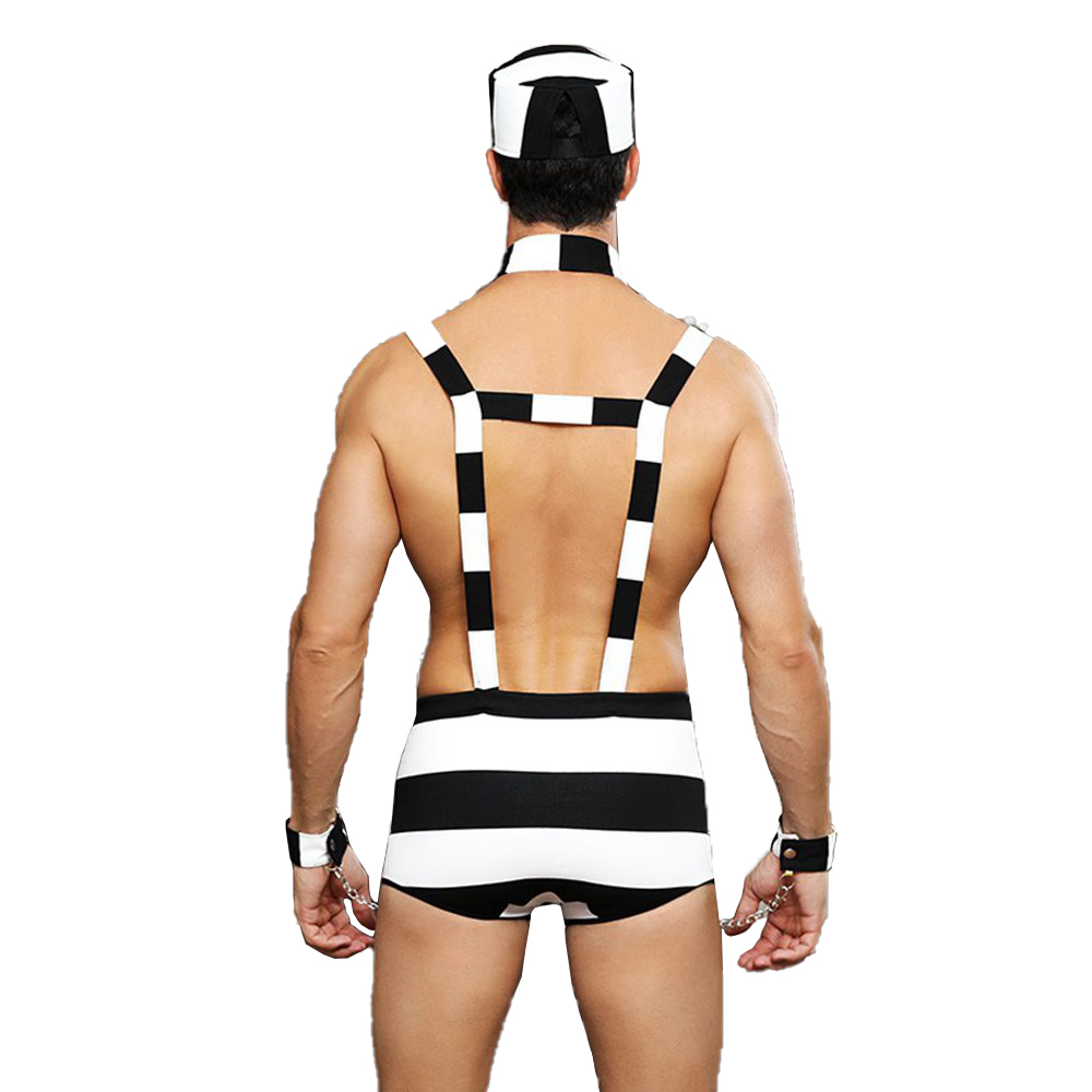 Uniforma Prizonier 5 Piese Alb/Negru M/L, #3, Erotic24.ro