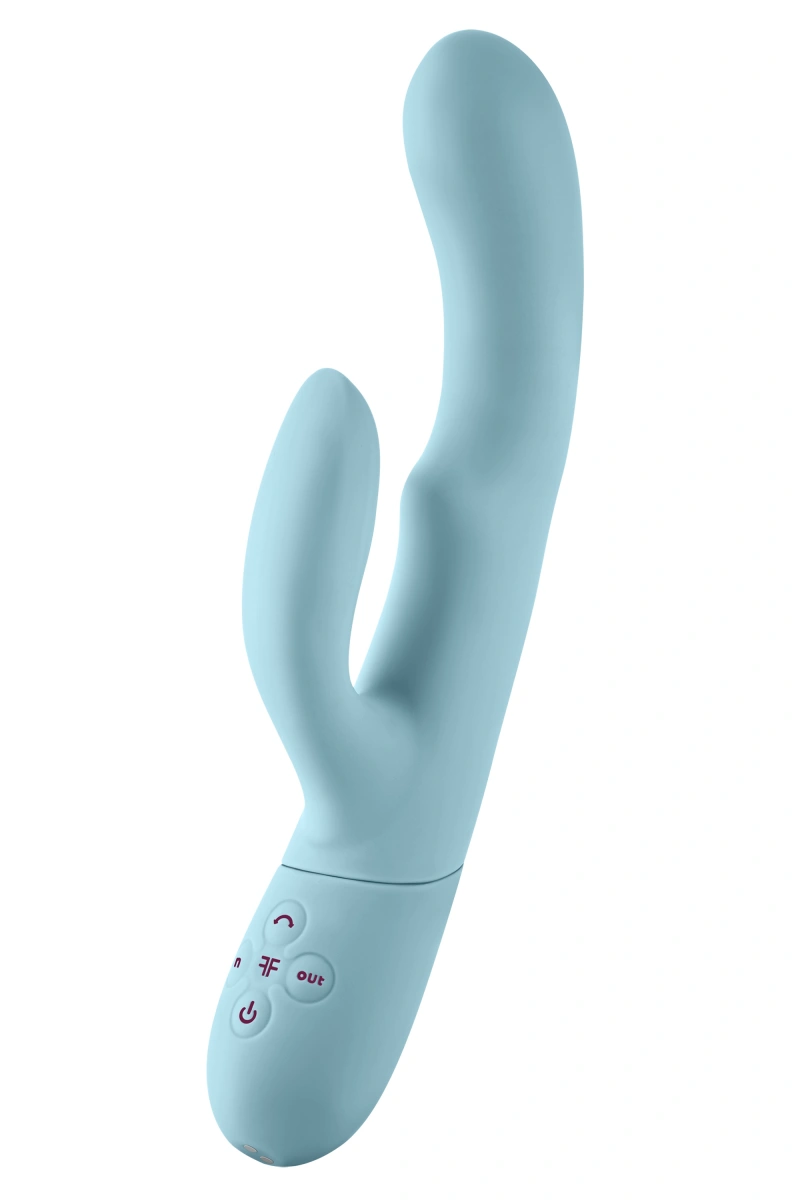Vibrator Balai Swaying Motion FemmeFunn, 12 Moduri Vibratii, Silicon Premium, USB, Albastru Deschis, 23.1 cm